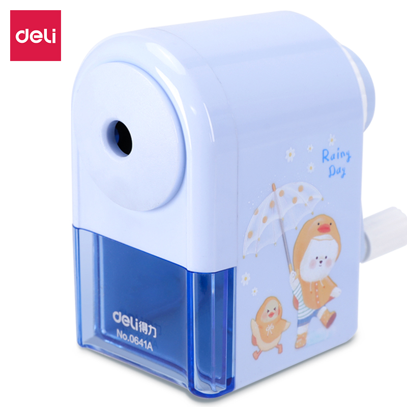 得力(deli)自动进笔削笔机 学生卷笔刀/转笔刀/卡通铅笔刀 蓝色 0641A